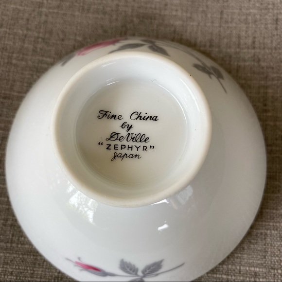 Vintage Pink Rose Zephyr x Deville Soup Rice Bowl - Picture 4 of 7